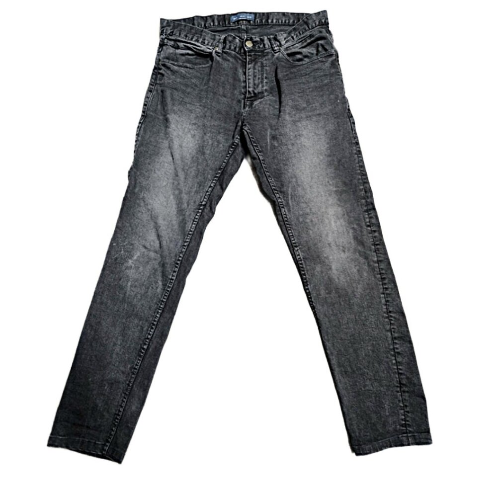 ZARA MENS BLACK DENIM JEANS MINIMALIST STRAIGHT LEG 32x30 EXCELLENT CONDITION